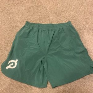 Green peloton workout shorts